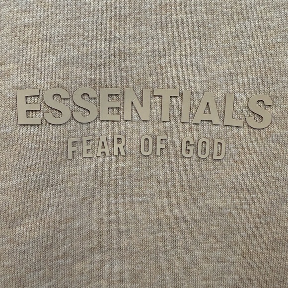 Fear of God Essentials Men's Tan Neutral Logo Sweatshirt Pockets- Medium - Picture 7 of 12